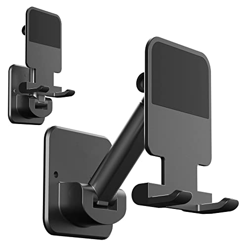 Wall Mount Phone Holder,Wuzminr Phone Wall Mount,Extendable Adjustable Cellphone Stand For Desk Mirror Bathroom Bedroom Kitchen Office,Compatible With Iphone Or Other Smartphones&Tablets (Black) #TOP22