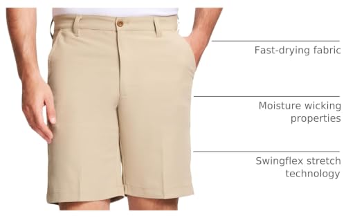 IZOD Men's 9.5-Inch Micro Poly Classic-Fit Golf Short, Khaki, 33 - image 4
