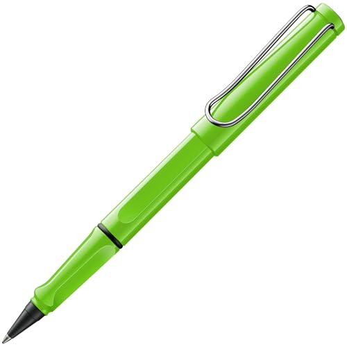 Lamy safari roll-ink green: roller con cartucho de tinta, empuñadura ergonómica, trazo M, escritura cómoda prolongada, fabricado de plástico ASA resistente, incl. cartucho de tinta azul T10