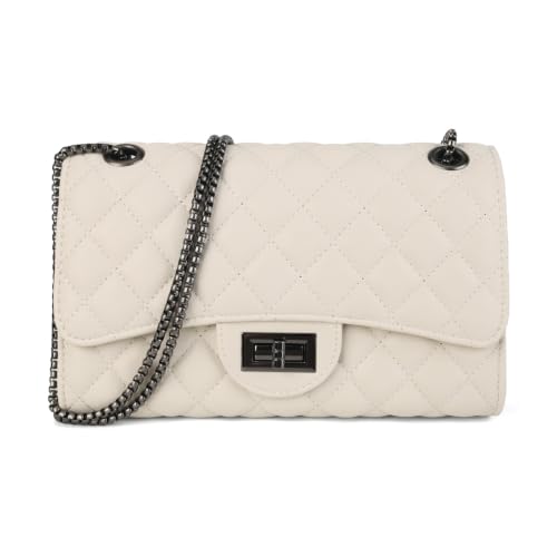 Image of Gladdon Quilted Crossbody Purse for Women Trendy Shoulder Bags | Stylish Shoulder Purse,Quilted Pattern,Structured bag,Chain Strap,Spacious Enough,Casual and Dressy Outfits,Any Occasion