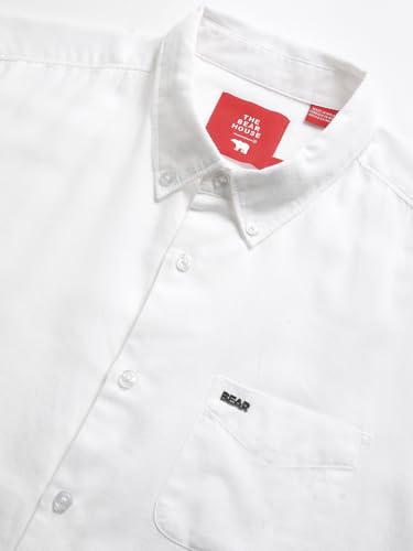 Image of The Bear House Men Classic White Solid Slim Fit Casual Shirt