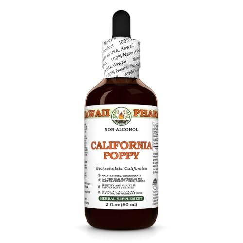 Hawaii Pharm California Poppy Alcohol-Free Liquid Extract, Nervous System Calming and Support....