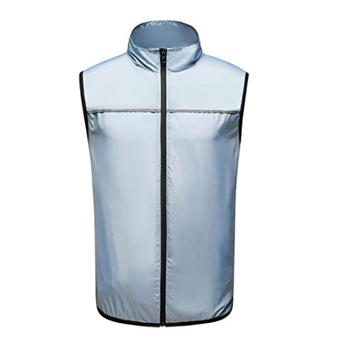 YCHUCH Chaleco con aire acondicionado y ventiladores, carga USB, sin mangas, para hombre, gris, L