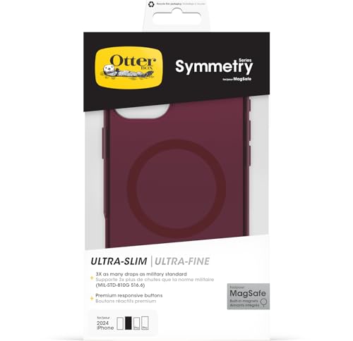 OtterBox Symmetry Clear MagSafe Hülle für iPhone 16 Plus, Rot – Ansicht 5