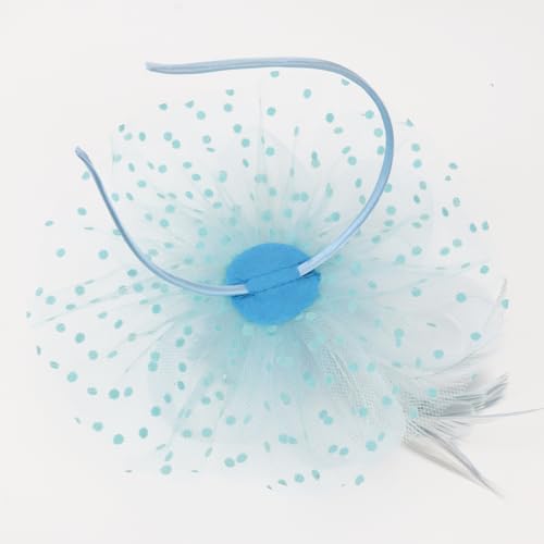 Image of DRESHOW Fascinators Hat Flower Mesh Ribbons Feathers on a Headband and a Clip Tea Party Headwear for Girls and Women