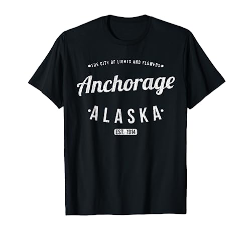 Anchorage Alaska Vintage Minimalista Souvenir AK Anchorage Maglietta