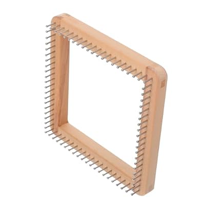 Veemoon Wooden Knitting Loom Mini DIY Board Square Weaving Loom Tool for Adults Crochet Needlework Tools Knitting Machine Motif Cam for Hats Scarves Shawls