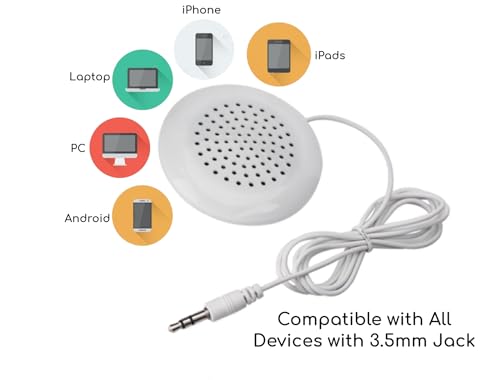 Image of KUJOBUY Pillow Speaker 3.5mm Mini Under Pillow Musick for iPod MP3 Phone Flat Speaker Sleep or Hypnosis Sound Portable Sleeping Sound Mini Pillow Speaker Small Audio System