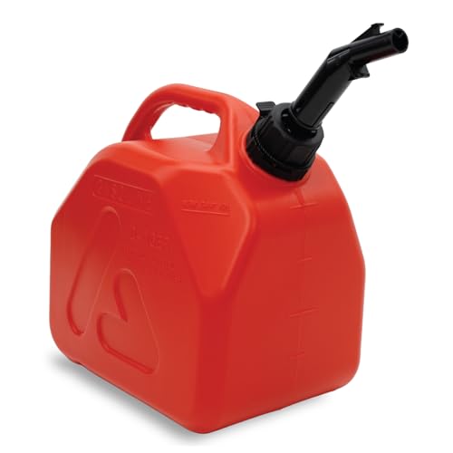 LAUCO Portable Fuel Tank, Gas Container, 3 Gallon Gas & Diesel Container with Transfer Hose and Nozzle, Mobile Fuel Storage for Boats, Docks, Farm, Shop & Garage 87256