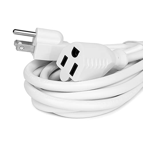 Outdoor Extension Cord White 10 FT, 16/3 SJTW Heavy Duty