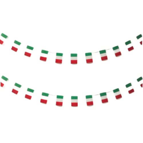 Lot de 40 drapeaux italiens 11,4 m pour décorations de bar de jardin
