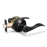 Palanca de privacidad para puerta con manivela para el pulgar con cerradura en el interior para dormitorio o baño con un acabado negro mate, reversible para lado derecho o izquierdo