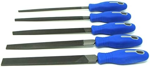 Tome Feteira - 5 Piece Machinists File Set, American Pattern, Second Cut, 8” Length. Made in Portugal
