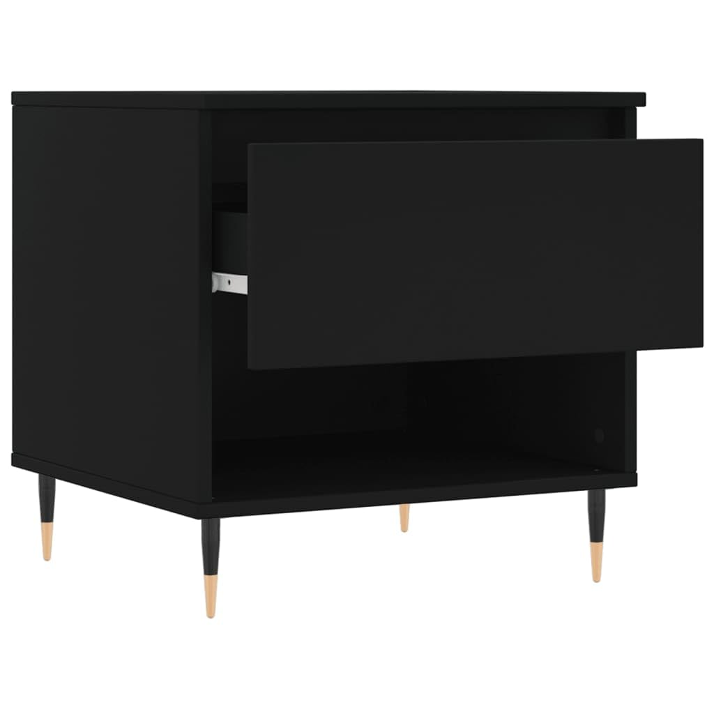 Homgoday Tavolino da caffè nero, 50 x 46 x 50 cm, in legno ingegnerizzato, tavolino da tè per soggiorno, sala d'accoglienza degli ospiti, camera da letto e ufficio, tipo 1