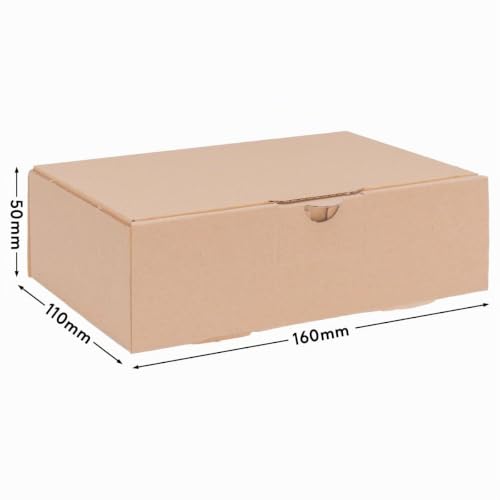 Foto von verpacking Maxibriefkartons 160 x 110 x 50 mm Braun [Größe und Stückzahl wählbar] DIN A6 Maxibrief MB-1 Versandkarton für Warenpost 50 Stück