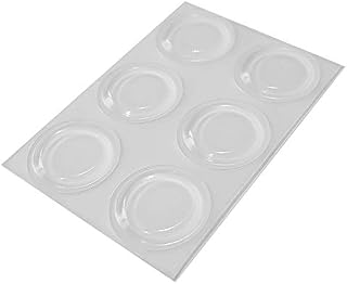 Happy Bananas Clear Self Adhesive Flat Bumper, Rubber Feet for Furniture, Glass, Tables, Crafts - 19mm x 1.9mm (6)