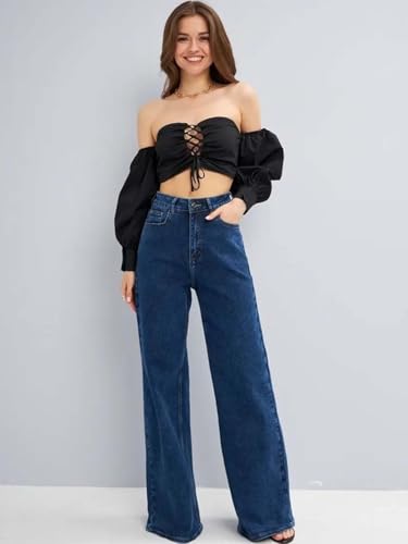 Image of KOTTY Women's Straight Fit High Rise Denim Jeans Trendy Comfortable Stylish Fashion