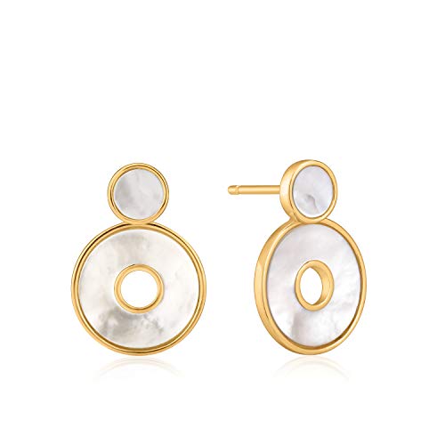 Ania Haie Damen-Ohrstecker 925er Silber Farbstein One Size Gold 32013502