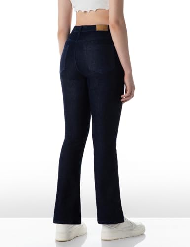 Image of INKD Women's Flared Bootcut Jeans - High-Rise | Enzyme Wash | Classic 5 Pocket Styling | Jeans for Women (Available in Plus Sizes)