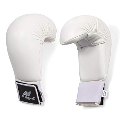 Playwell Karate Elite da Gara Sparring Guantoni Bianco - Medium