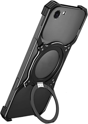 �yAlFan�ziPhone 16e�p�o���p�[ �A���~ �����O�X�^���h �A�C�t�H��16E�p�P�[�X �Ռ��z�� ���ϋv���J�o�[ (�V���o�[�u���b�N)
