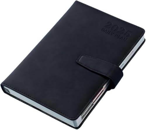 手帳 2025 1月始まり2025年12月まで日手帳 A5 スケジュール帳 システム手帳 日記帳 ビジネス手帳 プランナー防水性と防汚性1日1ペー (黒です)