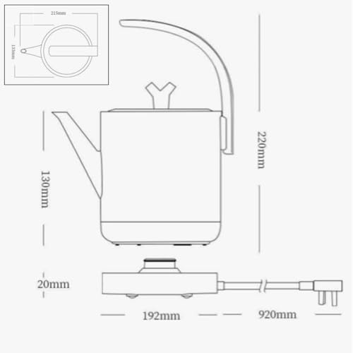 Hervidor eléctrico con control de temperatura 1L negro miniatura 4