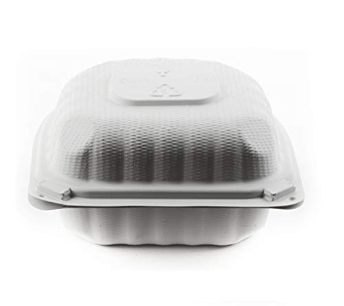 [600 Pack] 6x6 Eco Friendly Clam Shell Take Out Food Container - Mineral Filled Polypropylene, Tree Free - Restaurant Supplies, Microwavable, Bidodegradable, Recyclable, Heavy Duty, MFFP (6x6 inches)