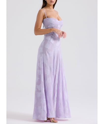 Image of ECDAHICC Women's Summer Boho Cowl Neck Floral Cocktail Party Maxi Dresses High Waist Ruffled Beach Sundress