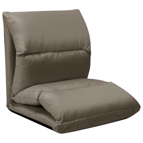 toolkix Bodenstuhl Faltbar Dunkelgrau Mikrofaser mit Schaumstofffüllung 216x56x9 cm, verstellbar und leicht, als Relaxliege, Schlafsessel oder Sofabett für Innen und Außen