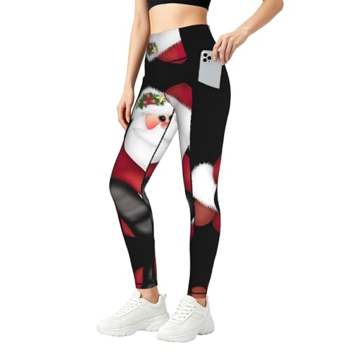 Leggings de compresión ZXERTG con estampado de Papá Noel para fitness diario