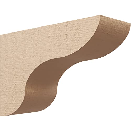 7"W x 21"D x 14"H Classic Carmel Rough Cedar Woodgrain TimberThane Corbel, Primed Tan