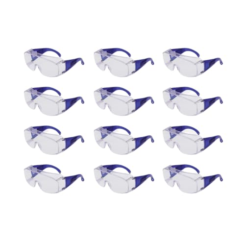 Image of Karam ES007 Safety Goggles with Clear Lens | Scratch & Impact Resistant | Safety Glasses for Multipurpose Use for Pollution, Dust, Riding & Construction Work | PACK OF 12