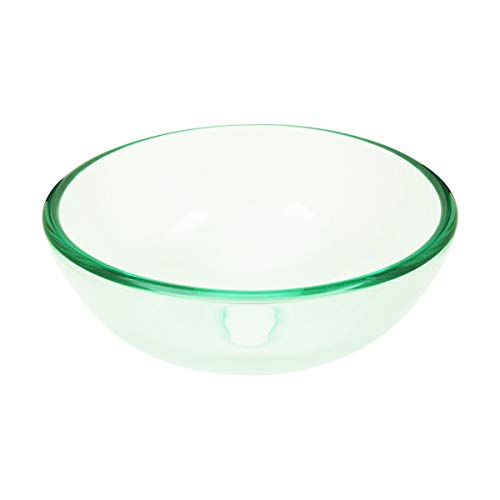 Renovators Supply Round Tempered Glass Countertop Vessel Sink 11 5/8 Inches Small Clear Glass Bowl Bathroom Sink Scratch Resistant Easy Clean Above Counter Mini Vanity Vessel Sink With Pop Up Drain