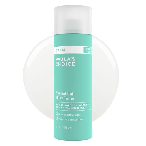 Paula’s Choice Calm Nourishing Milky Toner for Sensitive Skin, Calms + Soothes Redness, Suitable for Rosacea-Prone & Eczema-Prone Skin, Fragrance-Free, 4 Fl Oz.