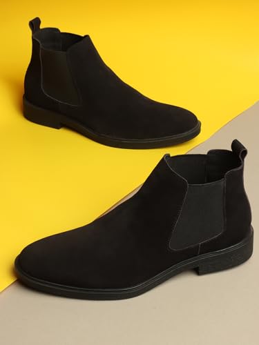 Image of Carlton London Men's Chelsea Slip-On Round Toe Comfortable Boot