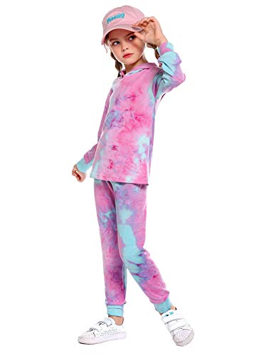 Image of Arshiner Girl's 2 Piece Rayon Print Pullover Kaftan Sweatpants Set