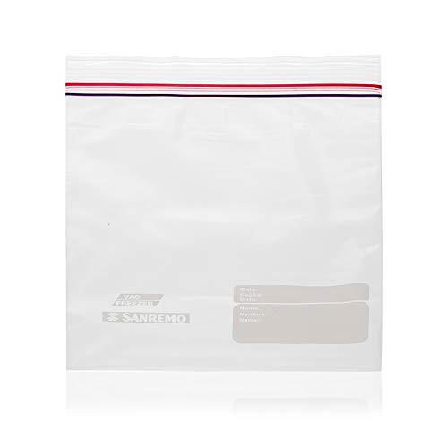 Saco Plástico Hermético Transparente com Fecho Duplo de 1000ml, Linha Vac Freezer, Sanremo.