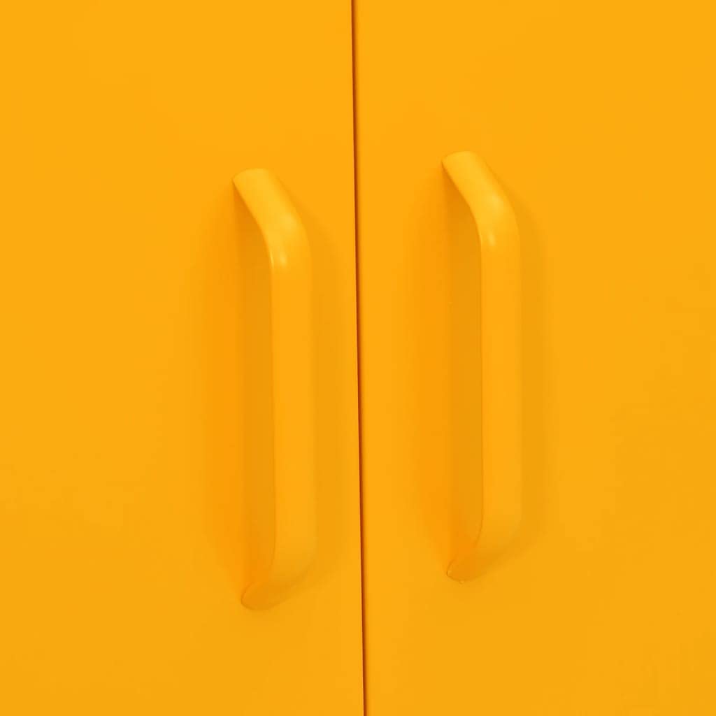 Armadio multiuso Armadio per corridoi Armadio da ingressoArmadietto Giallo Senape 80x35x101,5 cm in Acciaio Adatto a soggiorno, ufficio