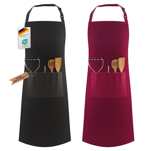 2 tabliers – Noir et rouge – Grand