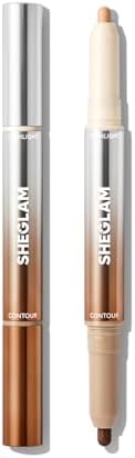 SHEGLAM Fine Line 2-In-1 Nose Contour & Highlight Pen Long Lasting Waterproof Cream Bronzer & Highlight Sticks-Cigar