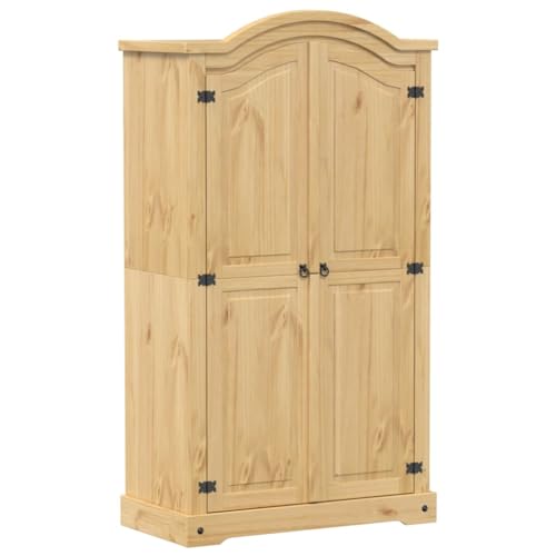 vidaXL Armadio Corona 102x52x186 cm in Legno Massello di Pino, Armadio per Camera da Letto, Armadio da Ingresso, Armadio con Anta