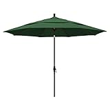 California Umbrella 11' Round Aluminum Market Umbrella, Crank Lift, Collar Tilt, Hunter Green (GSCU118117-F08-DWV)