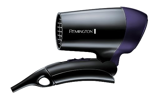 Remington Asciugacapelli estremamente piccolo e pieghevole On The Go 1400 W, bocchetta per lo styling, 2 livelli di riscaldamento e ventola, Asciugacapelli da viaggio D2400