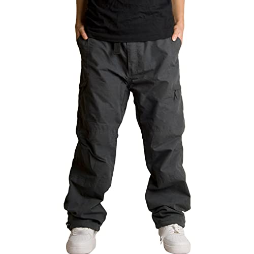 Pantalon à jambes droites homme en coton hiver doublé polaire anti-froid