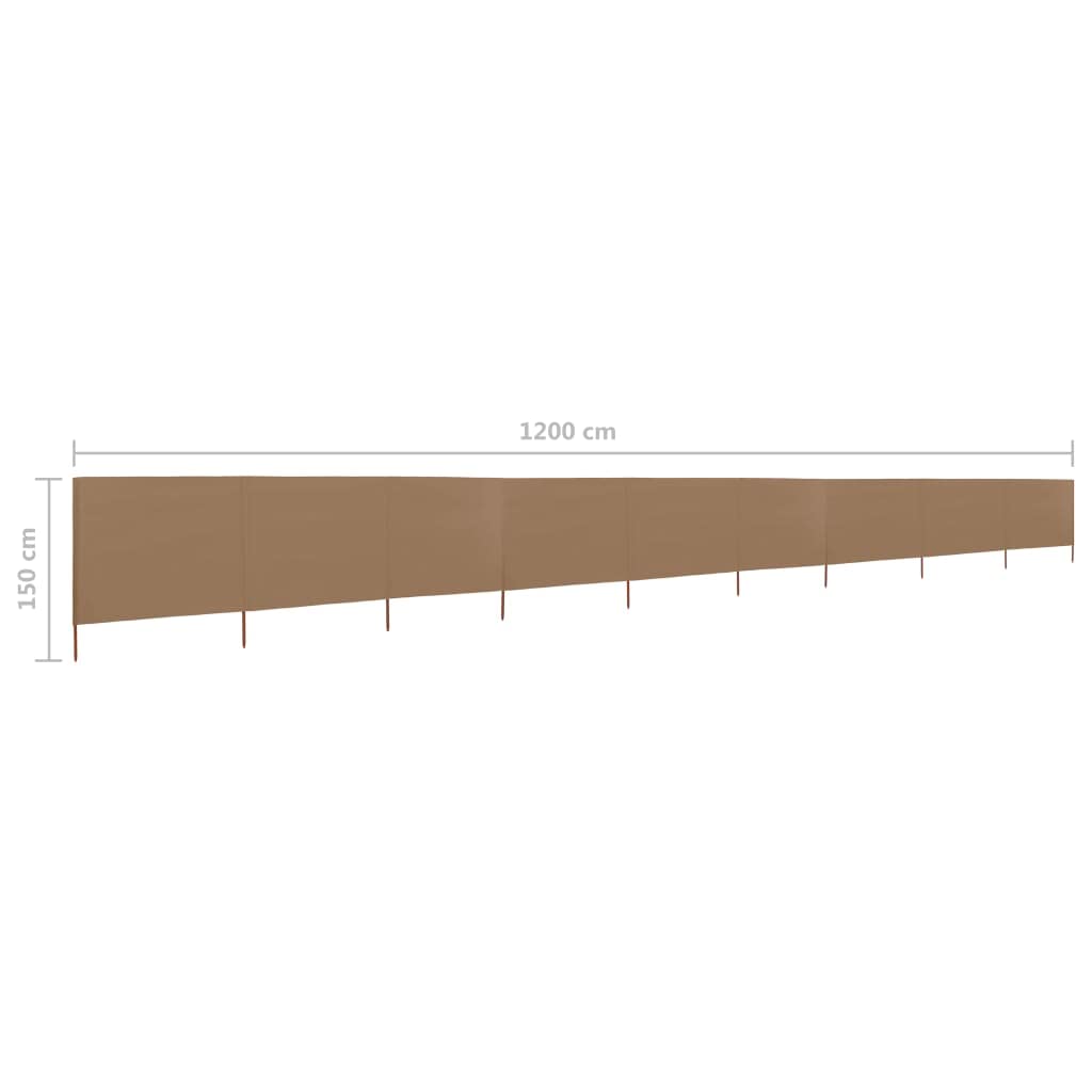 Windschutz 1200cm Extra Breit Windschutz für Camping, Wohnwagen, Festival und Strand Windschutz Sonnenschutz Gartenscheibe, Taupe - 1200x120cm