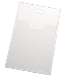 EUROPEL Porta Badge Verticale Aperto Trasparente 60 x 90 mm, Porta Tessere Identificative per Ufficio Eventi Aziende Scuole Università, Porta Badge Professionale per Cordino o Clip, 24 Pezzi