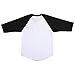 Hat and Beyond Kids Raglan 3/4 Sleeveless Baseball T-Shirts Baby (XS (3-4 Yrs 4T), White/Black)