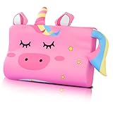 Pengrity Schlummerkids Kissen 45 X 27 X 6 cm, Calmly Kinderkissen, Atmungsaktiv Kissen Kinder, Einzigartige Tiere Kinderkopfkissen, Ergonomisch Schlummerkissen Kinder für Kleinkind Schlaf, Einhorn