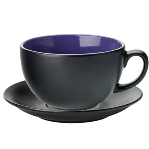 Utopia Barista Cappuccino Cup & Saucer Indigo 12oz / 340ml, CT9009 & CT9014, Pack of 6